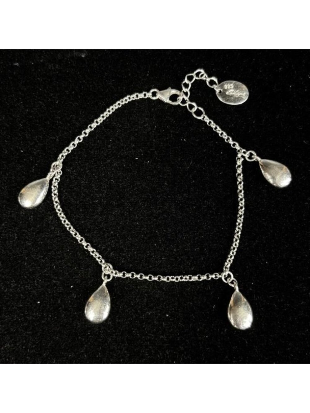 Sterling Silver Teardrop Charm Bracelet